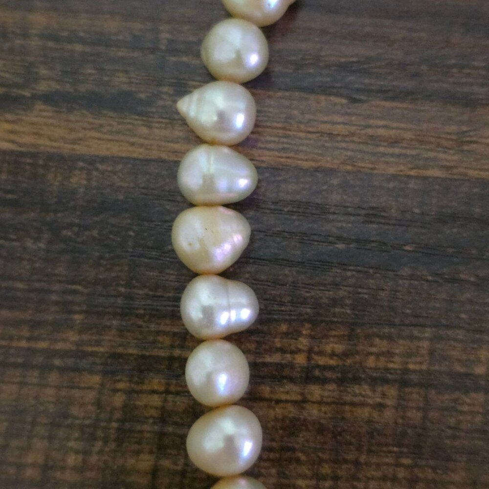 Irregular Natural Freshwater Pearl Necklace Creamy Beads Lobster Clasp - Picture 12 of 12
